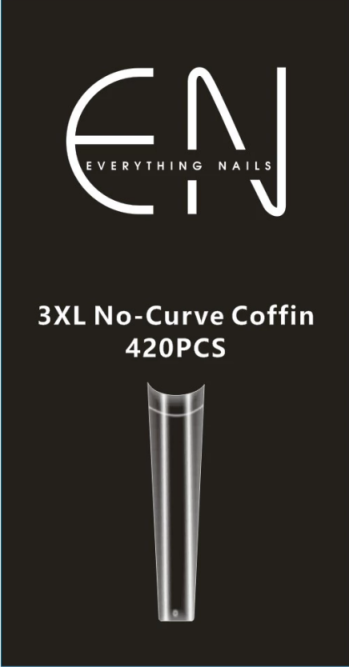 3XL No- Curve Coffins Pre-shaped Tips