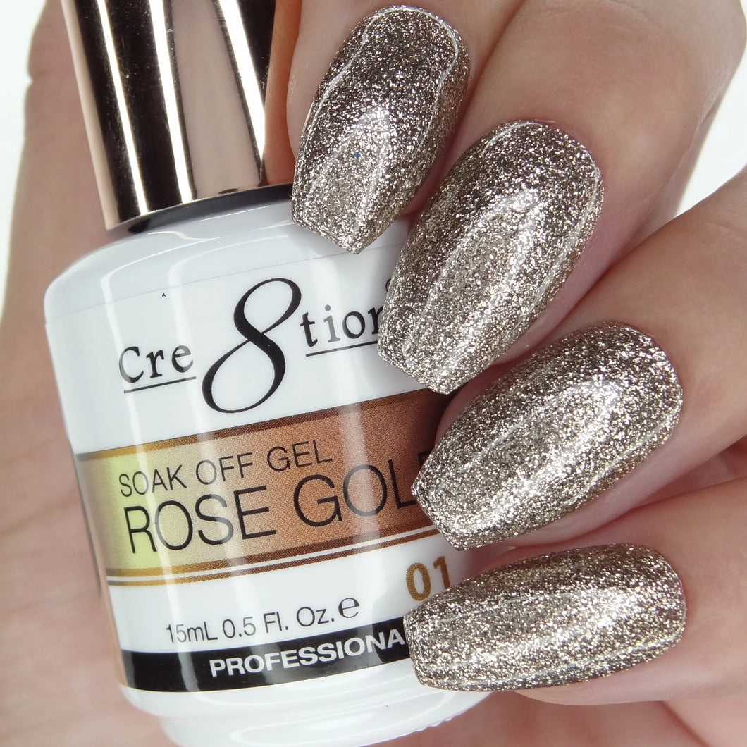 Cre8tion Rose Gold Soak Off Gel