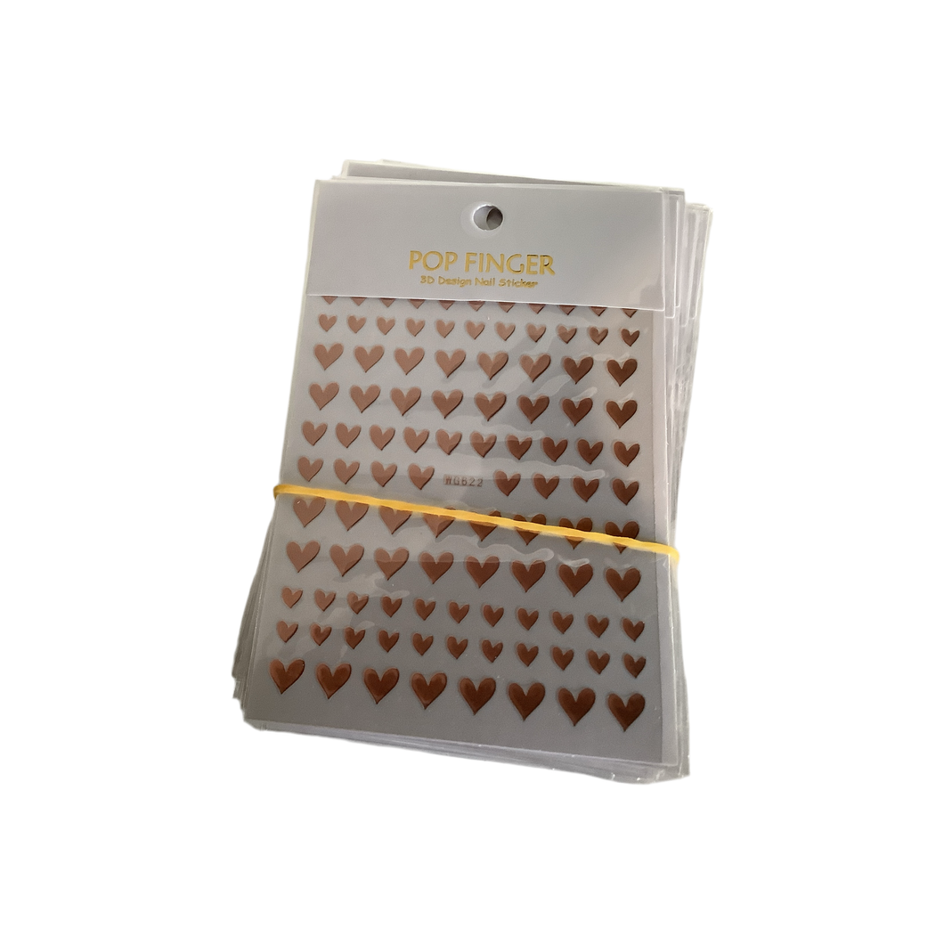 Copper heart stickers