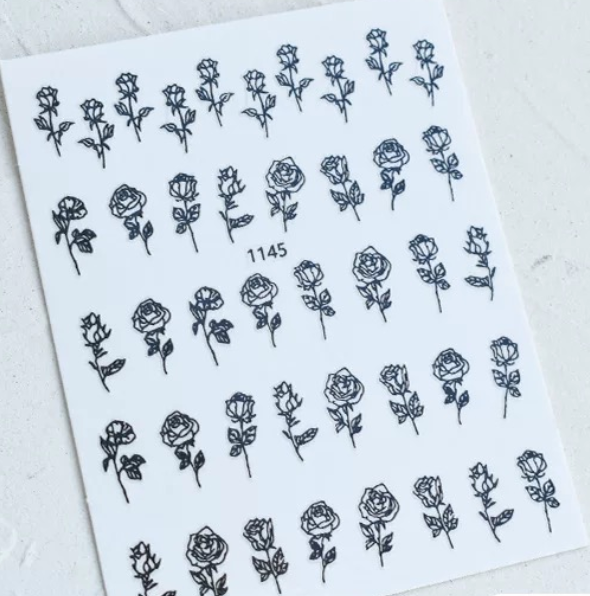 Rose Outline Stickers