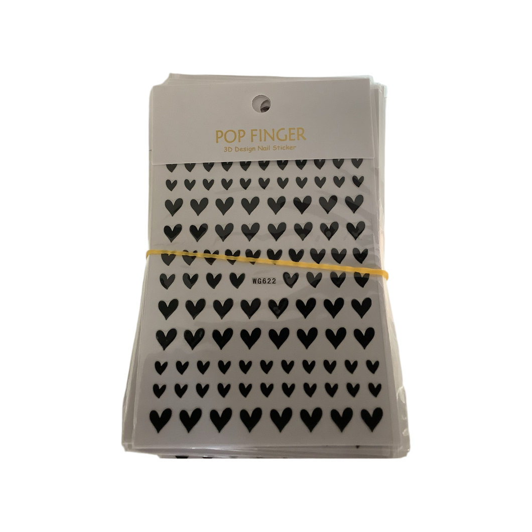 Black heart stickers