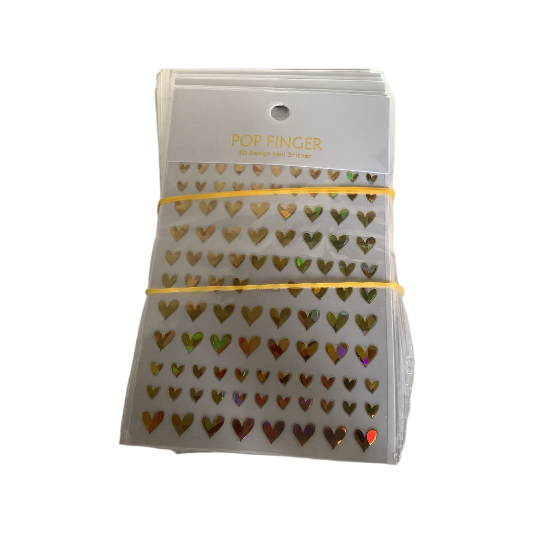 Gold reflective heart stickers