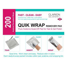 Load image into Gallery viewer, Clarion Pure Acetone Gel Remover Quik-Wrap
