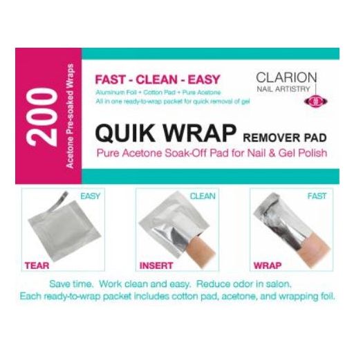 Clarion Pure Acetone Gel Remover Quik-Wrap