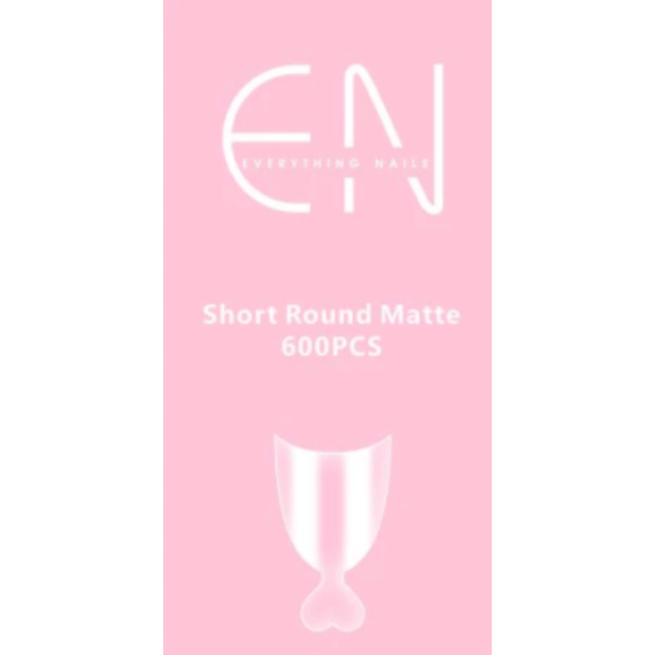 ENails Matte Short Round Pre-shaped Tips