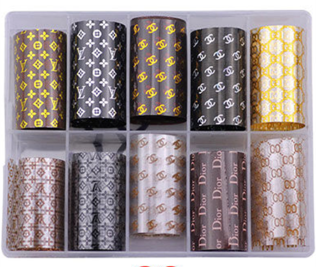 Colorful Louis Vuitton Nail Foils