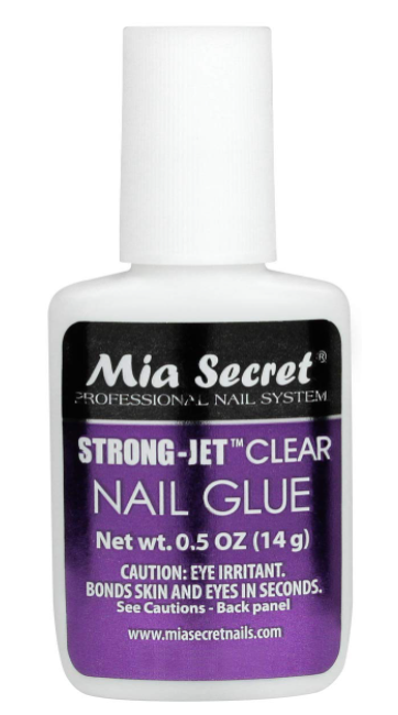 Brush On Strong Jet Clear Brush on Nail Glue by Mia Secret .28oz