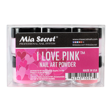 Load image into Gallery viewer, &quot;I LOVE PINK&quot; 6 Piece Acrylic Collection by Mia Secret.
