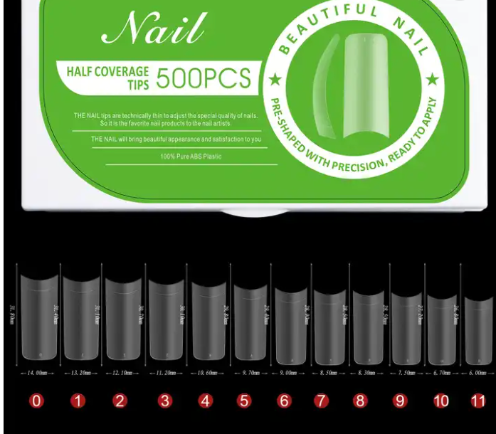 Square 500pcs Half Cover Nail Tips