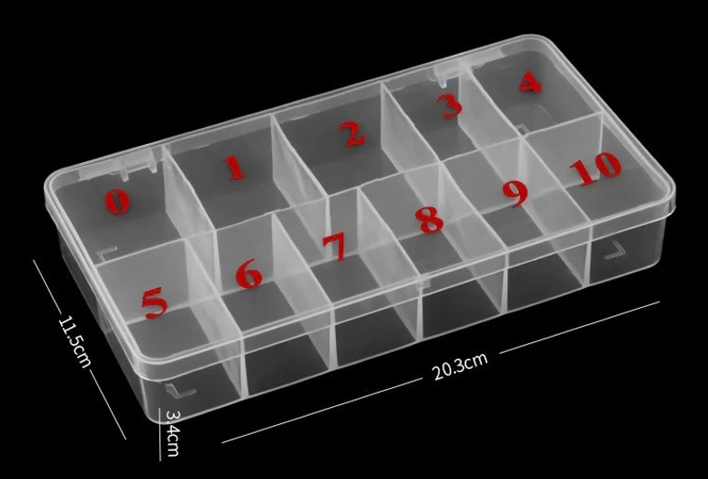 10-Slot Plastic Tip Box w/Tips