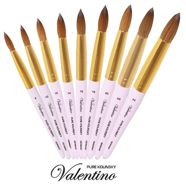 Pink Valentino Pure Kolinsky Acrylic Brush