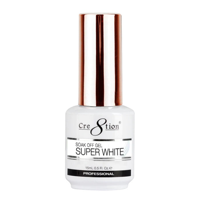 Cre8tion Soak Off Gel ‘Super White’ 0.5 oz